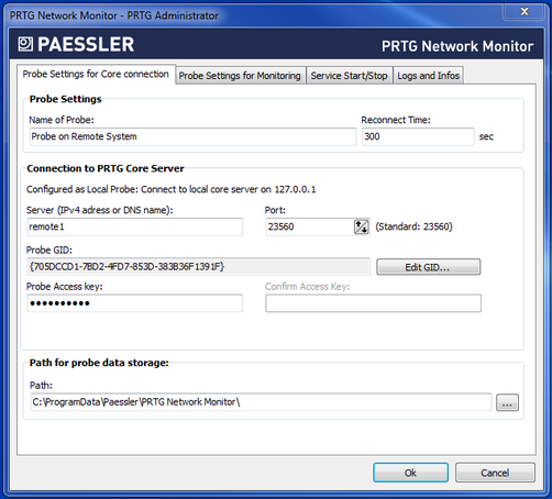 Remote Probe Settings in PRTG Administrator Remote Probe Settings in PRTG Administrator